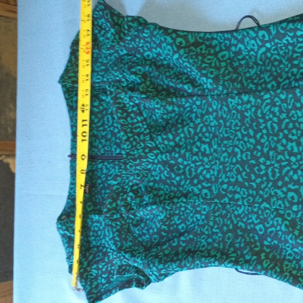 A. Byer Teal Animal Print Cap Sleeve Tunic - Picture 5 of 10